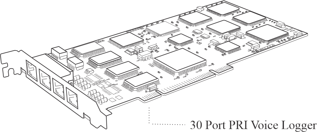 30 port PRI voice logger card