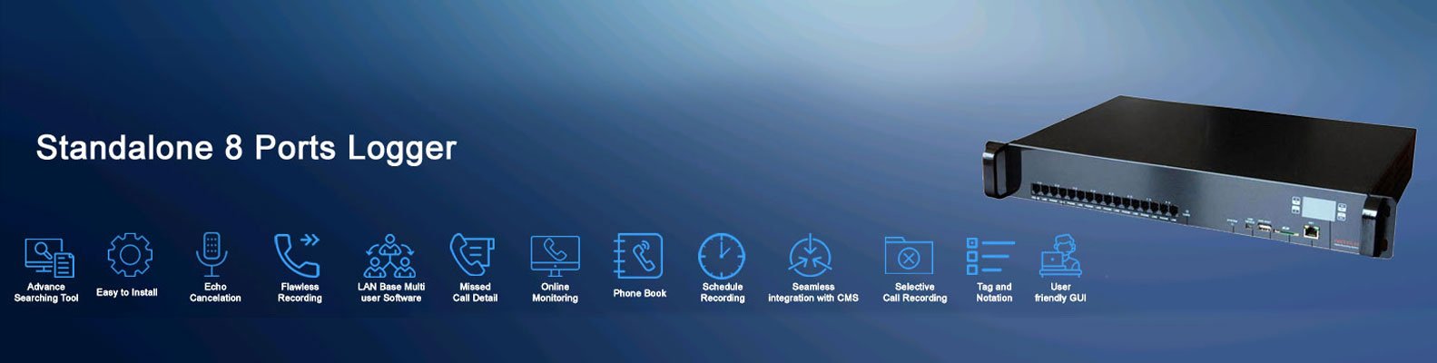 aegis standalone voice logger 8 Port